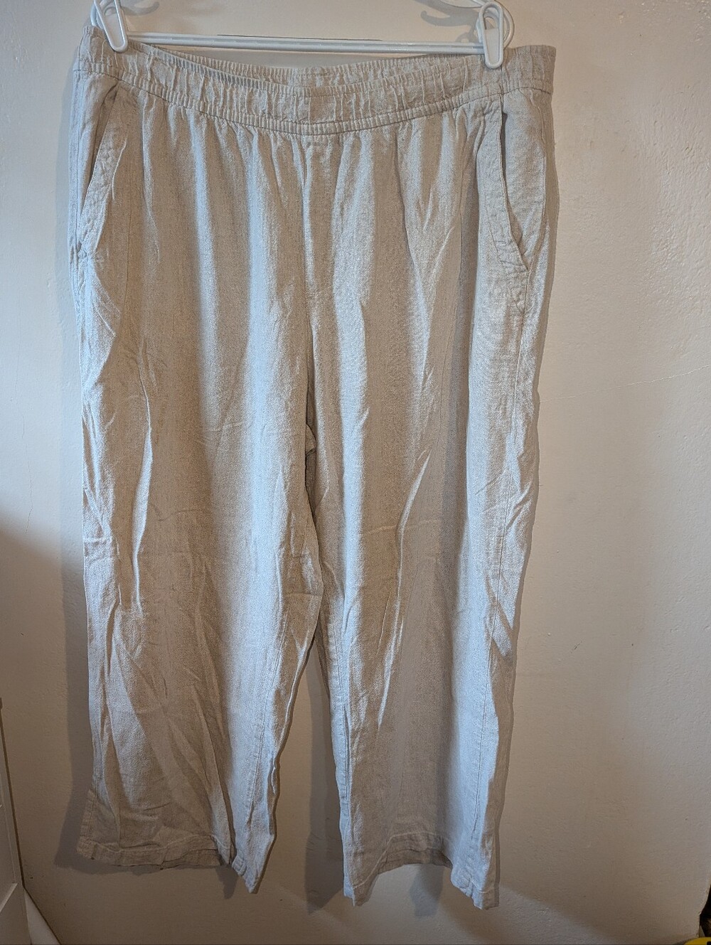 Old Navy Women's Light Tan Wide-Leg Pull-On Pants